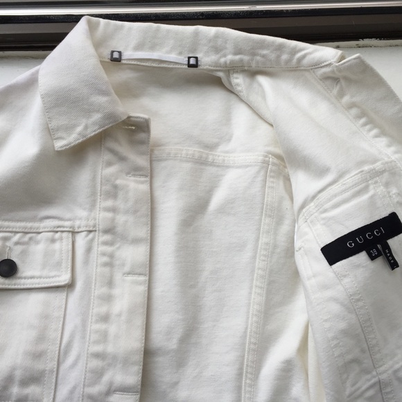 Gucci White Denim Jacket in Size 38 - Picture 5 of 8